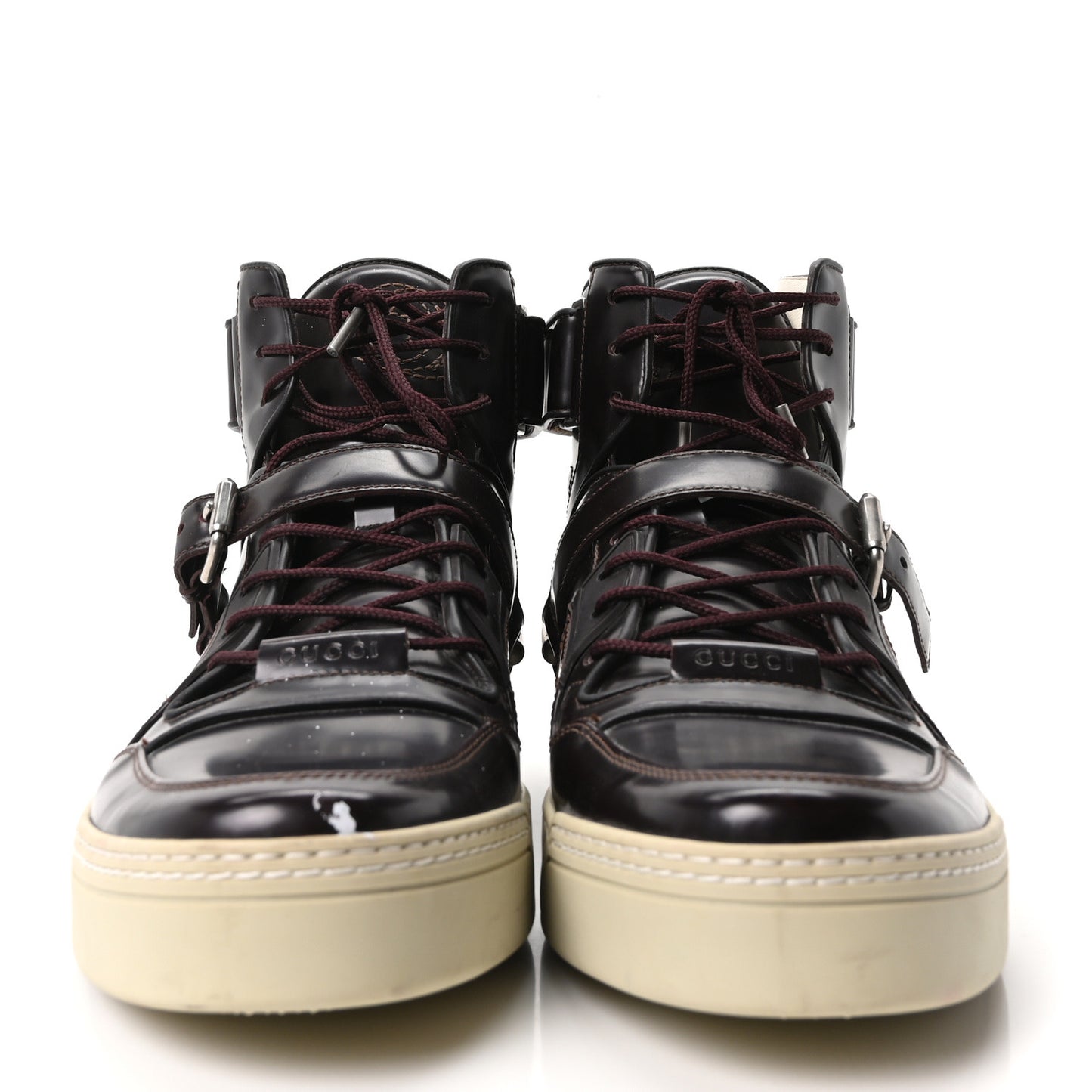 Magnum Calfskin Mens Horsebit High Top Spur Sneakers 12 Grape