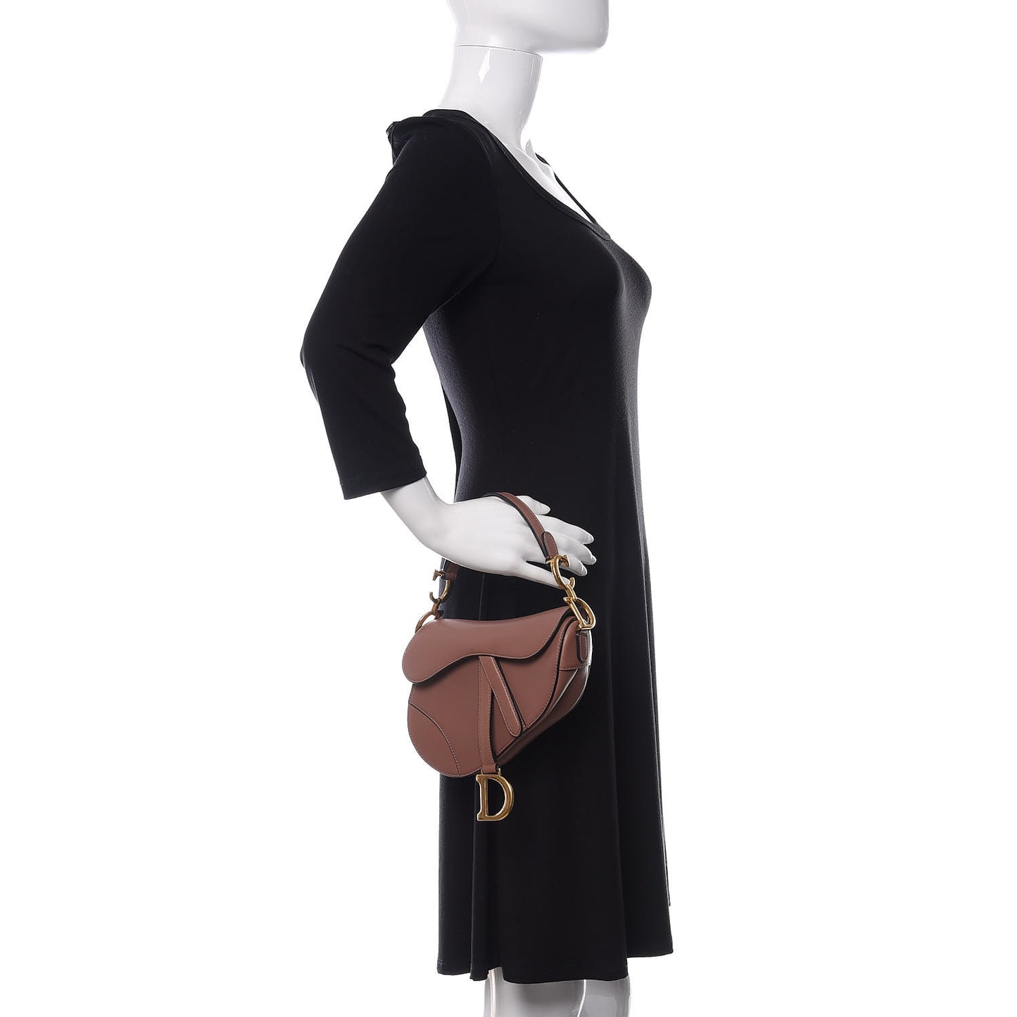 Calfskin Mini Saddle Bag Taupe
