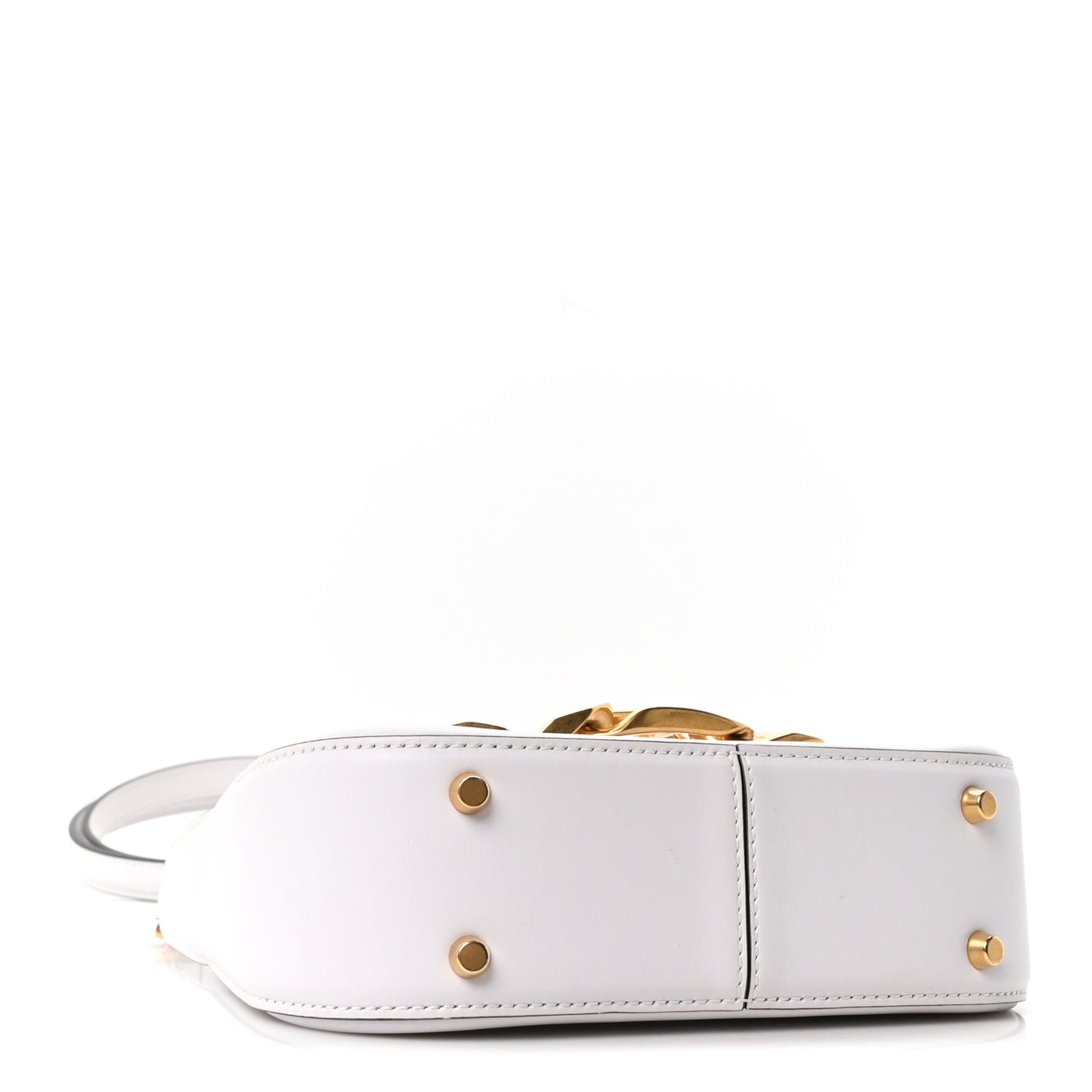 Calfskin Small Vlogo Chain Shoulder Bag Optic White