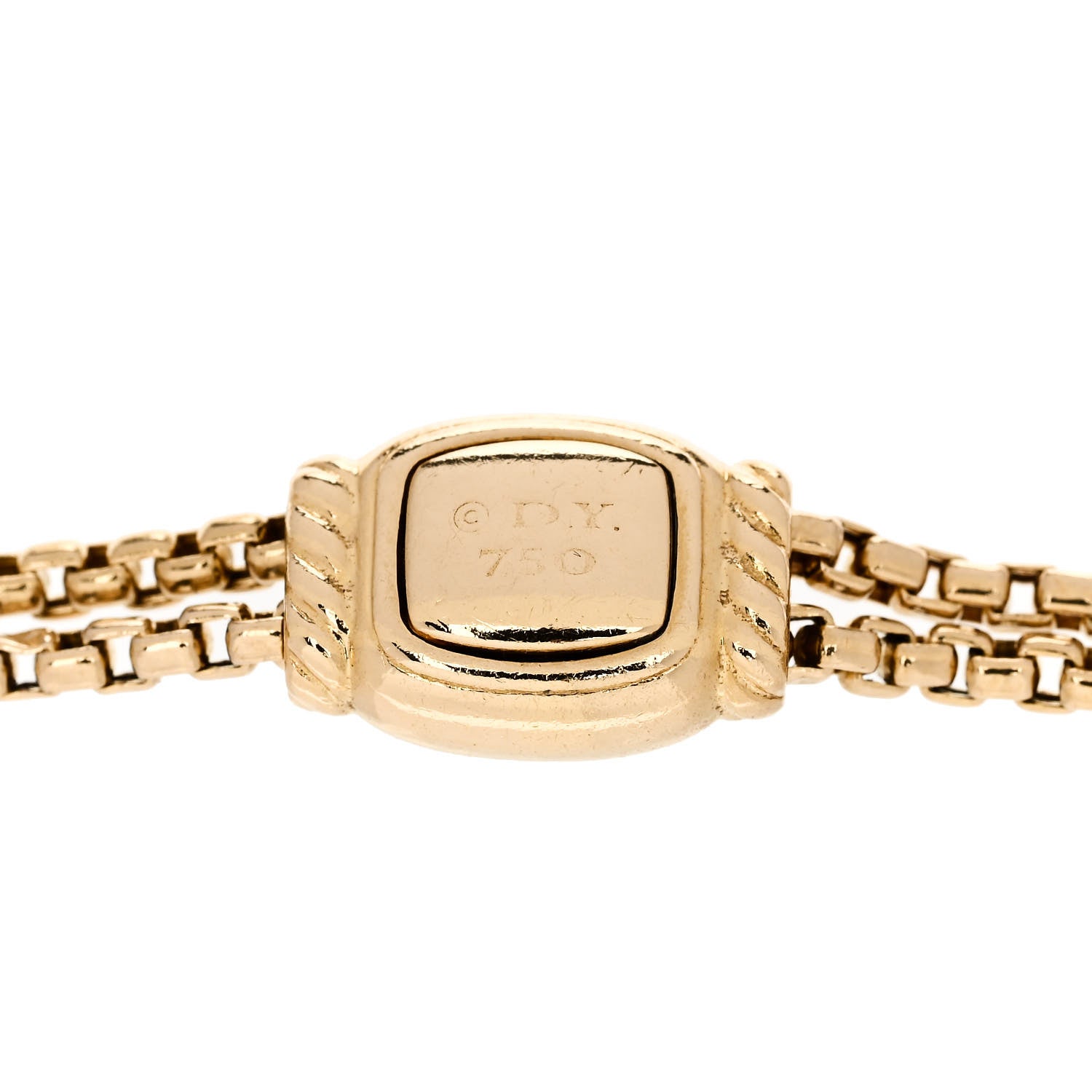 David Yurman 18K Yellow Gold Diamond Petite Pave Cross Chain Bracelet 3 of 3