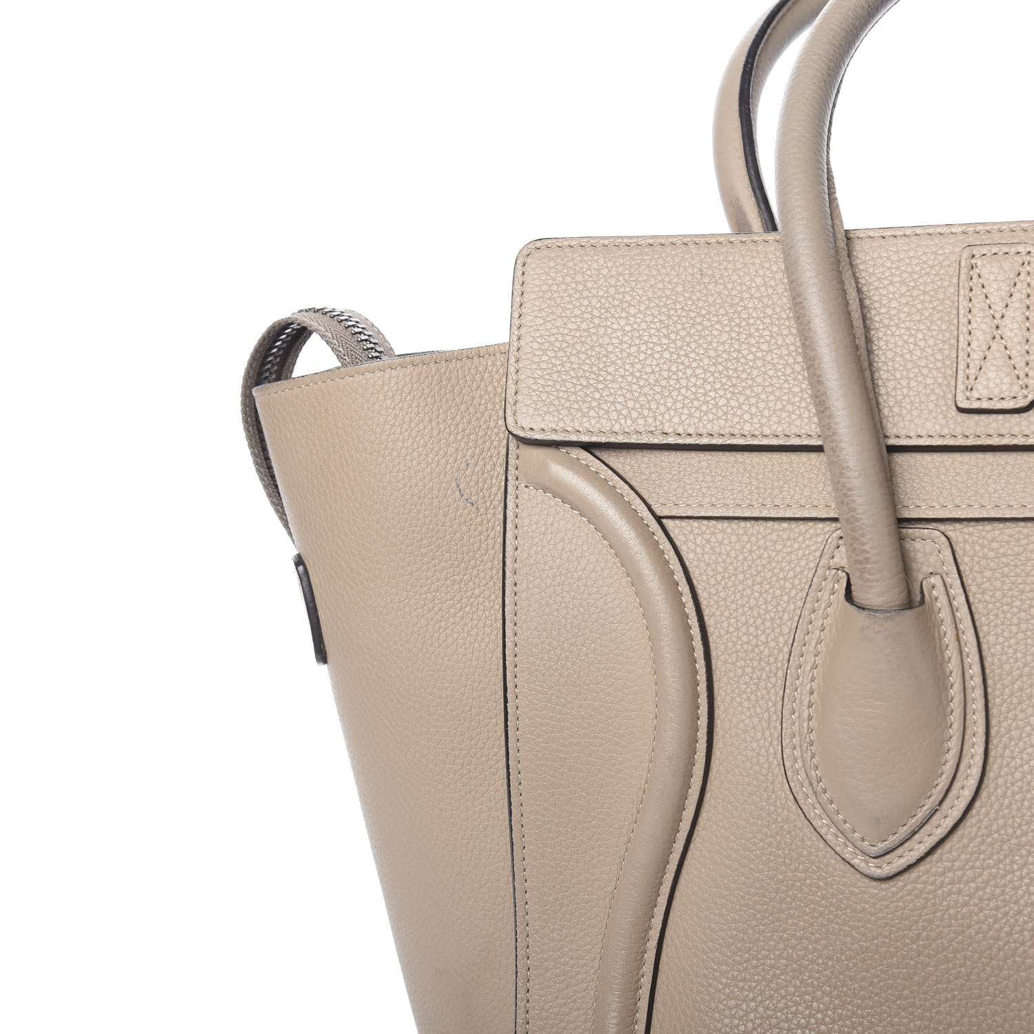 Celine Drummed Calfskin Mini Luggage Dune 13 of 23