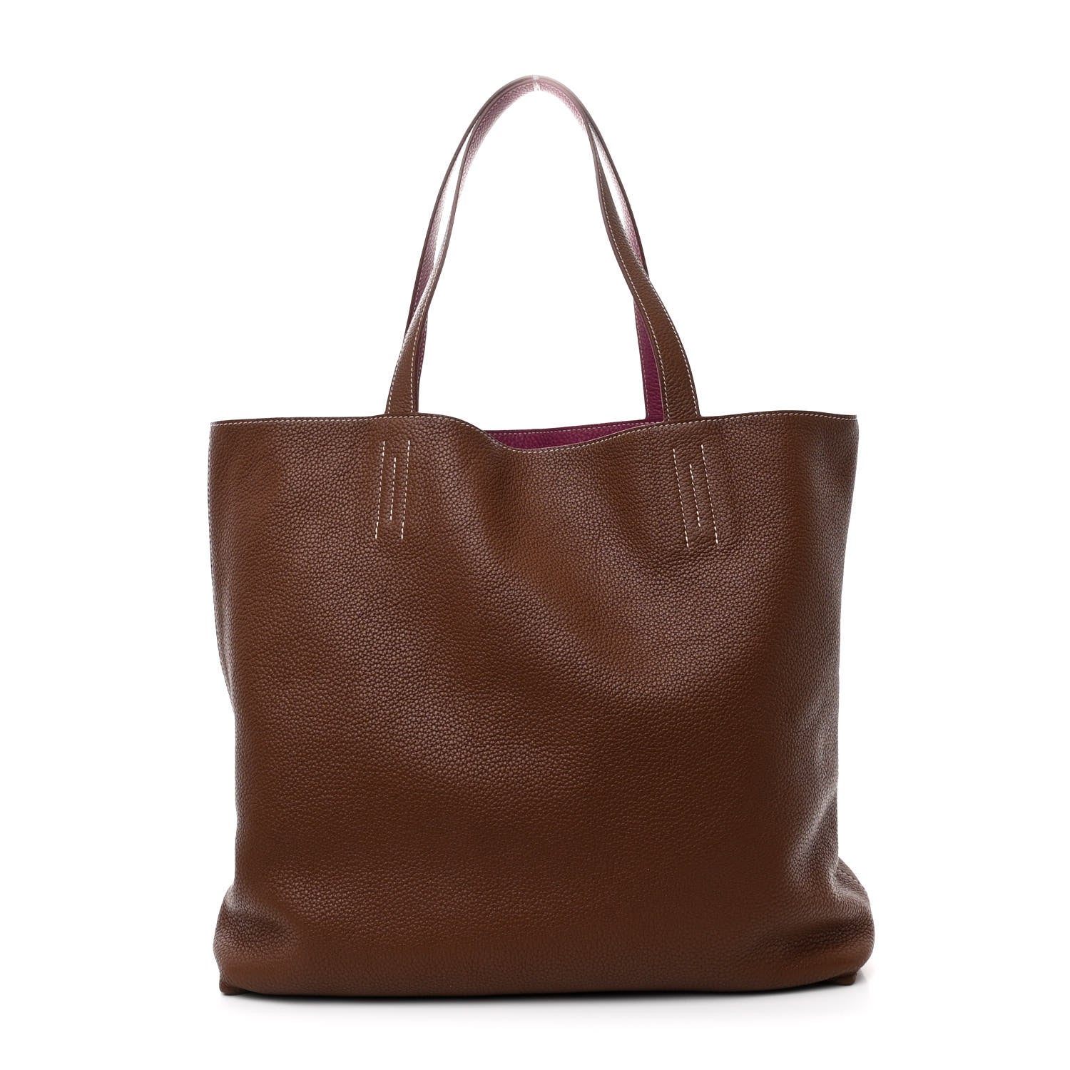 Hermes Taurillon Clemence Double Sens 36 Reversible Tote Marron Tosca 1 of 16