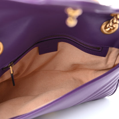 Gucci Calfskin Matelasse Small GG Marmont Shoulder Bag Shine Purple 5 of 10