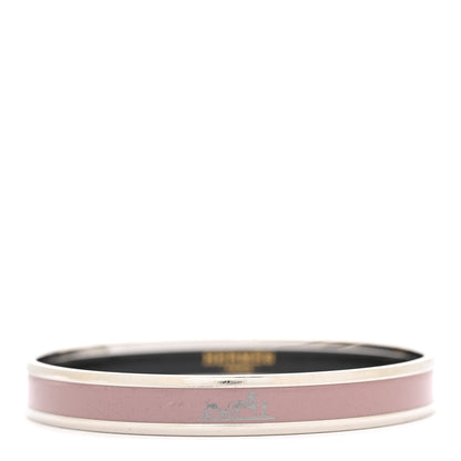 Hermes Enamel Printed Narrow Caleche Bracelet 65 Rose Dragee 1 of 7