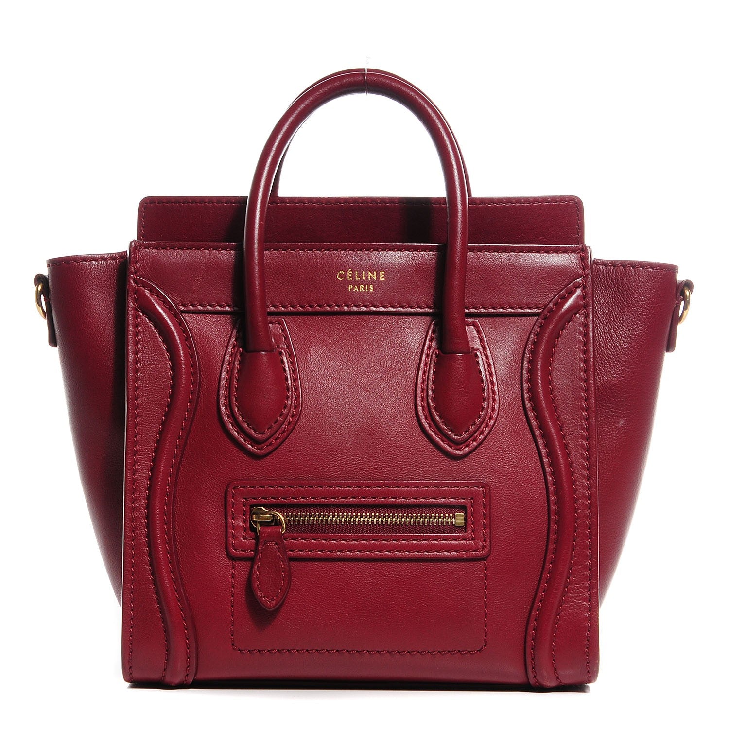 Celine Smooth Calfskin Nano Luggage Red 1 of 7
