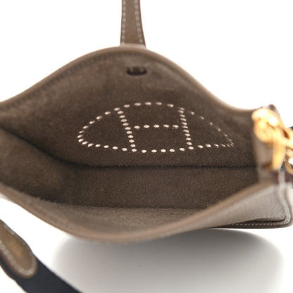 Hermes Taurillon Clemence Amazone Evelyne TPM Etoupe Bleu Indigo 5 of 9