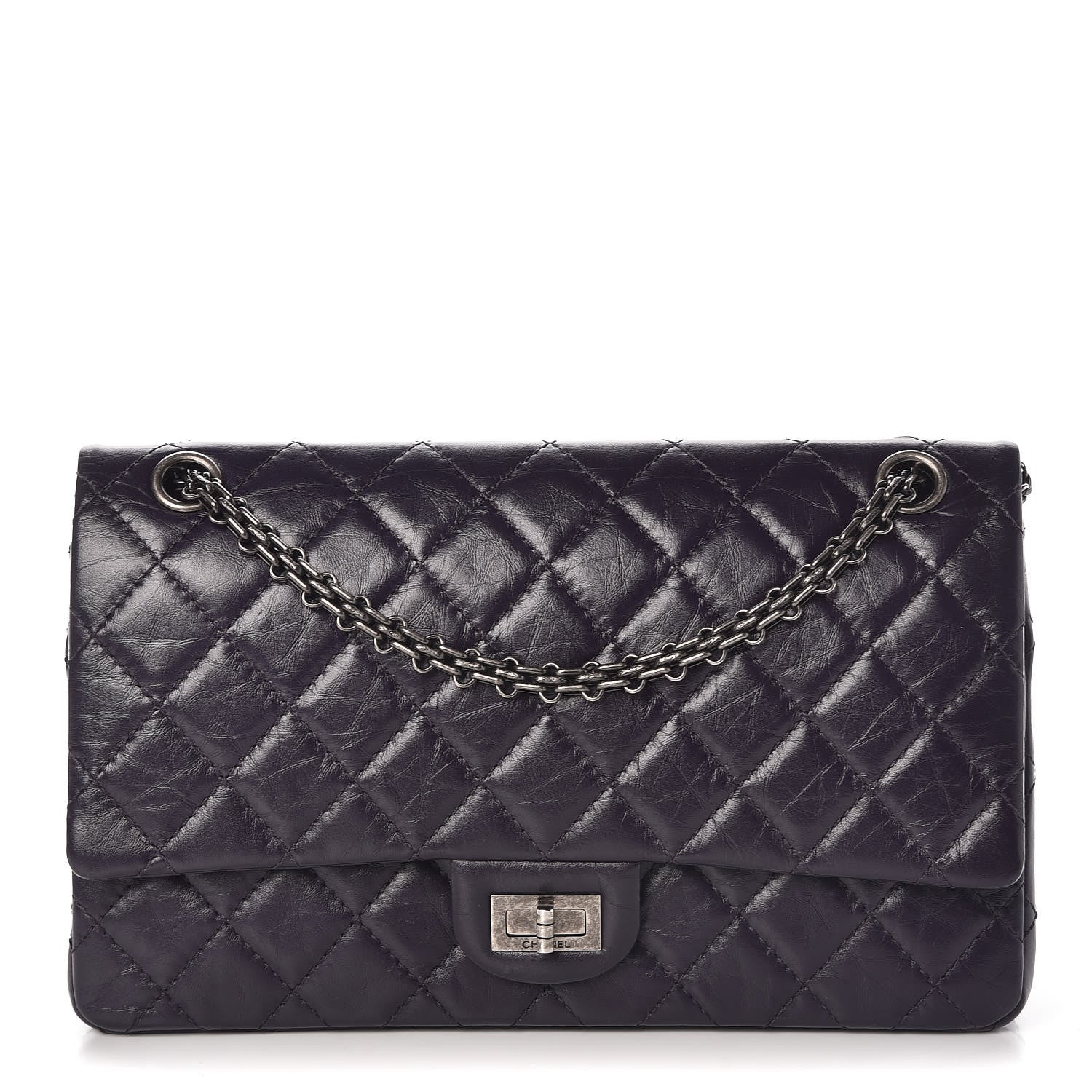Chanel Aged Calfskin Quilted 2.55 Reissue 226 Flap Dark Purple 1 of 9