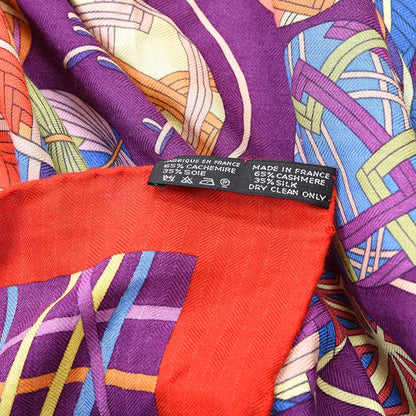 Hermes Cashmere Silk l' Art Du Temari Shawl 140 6 of 7