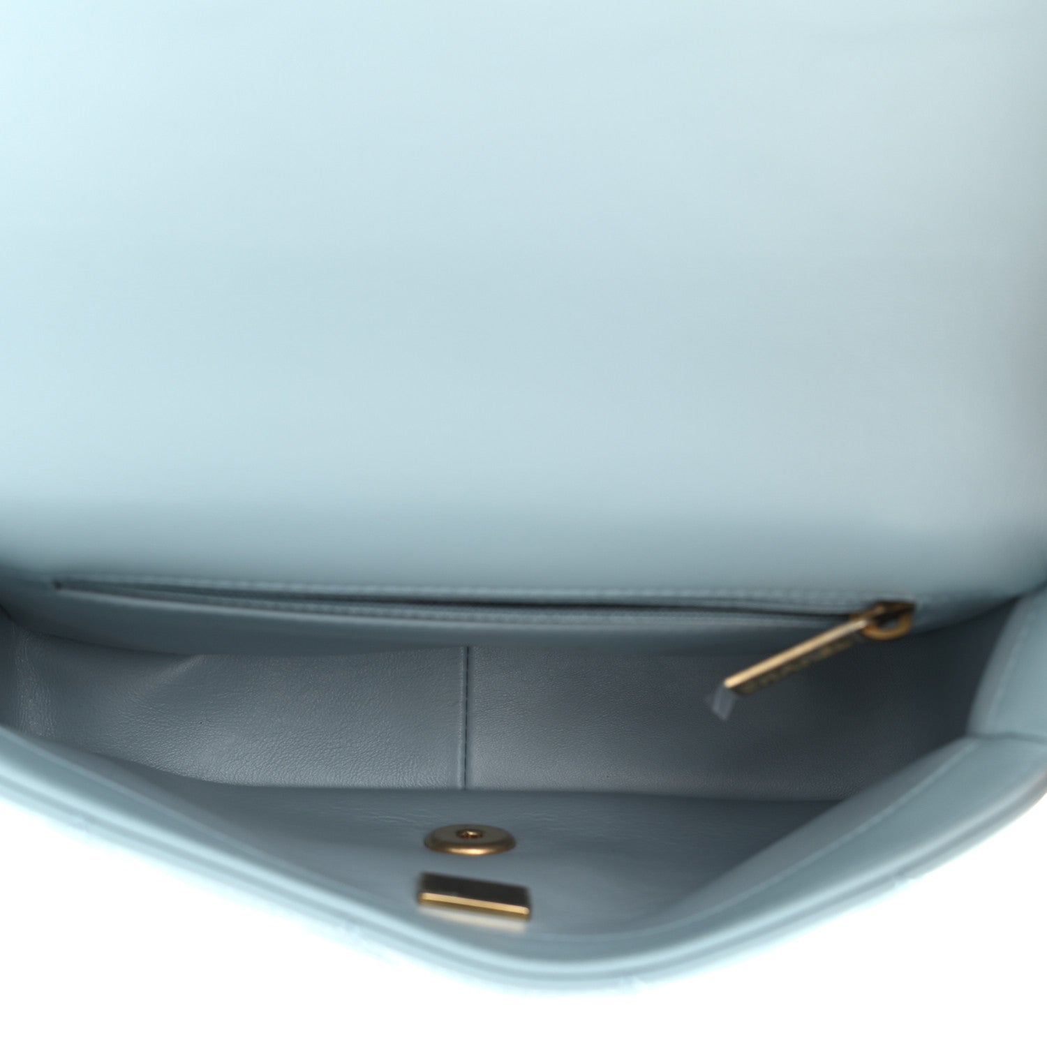 Chanel Lambskin Enamel Quilted Pending CC Mini Square Flap Light Blue 5 of 9