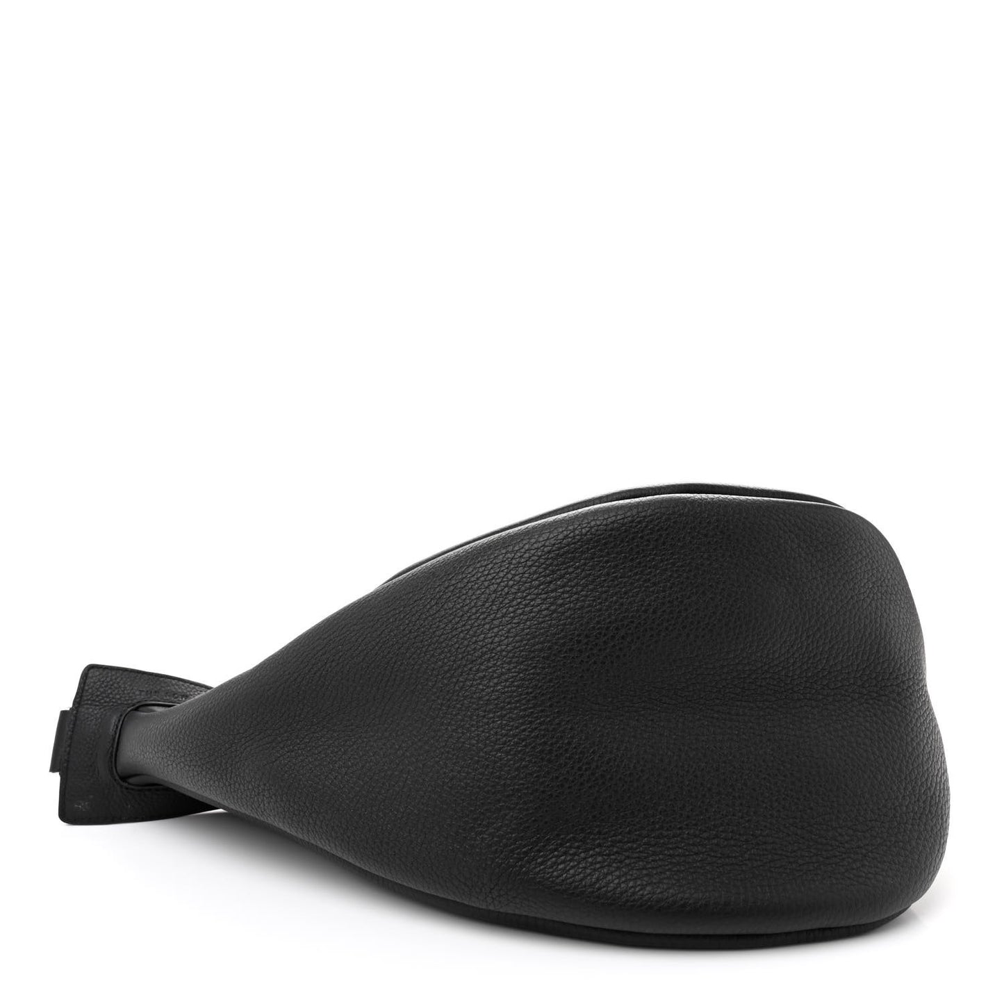 Grained Calfskin Large Slouchy Banana Bag Black