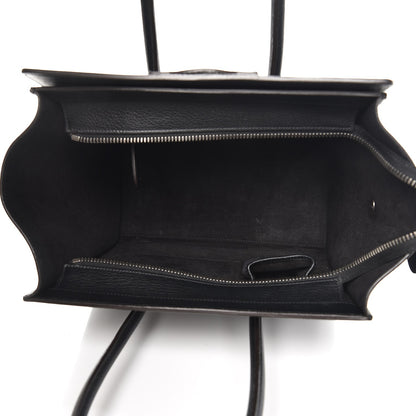 Celine Drummed Calfskin Micro Luggage Black 5 of 7