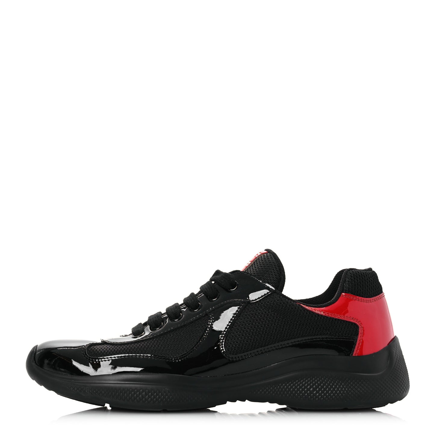 Patent Mens America's Cup Patchwork Sneakers 8 Black Red