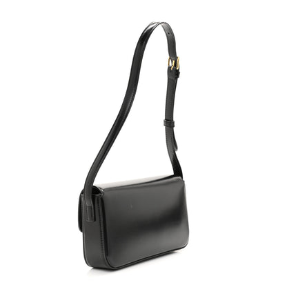 Celine Shiny Calfskin Triomphe Shoulder Bag Black 3 of 10