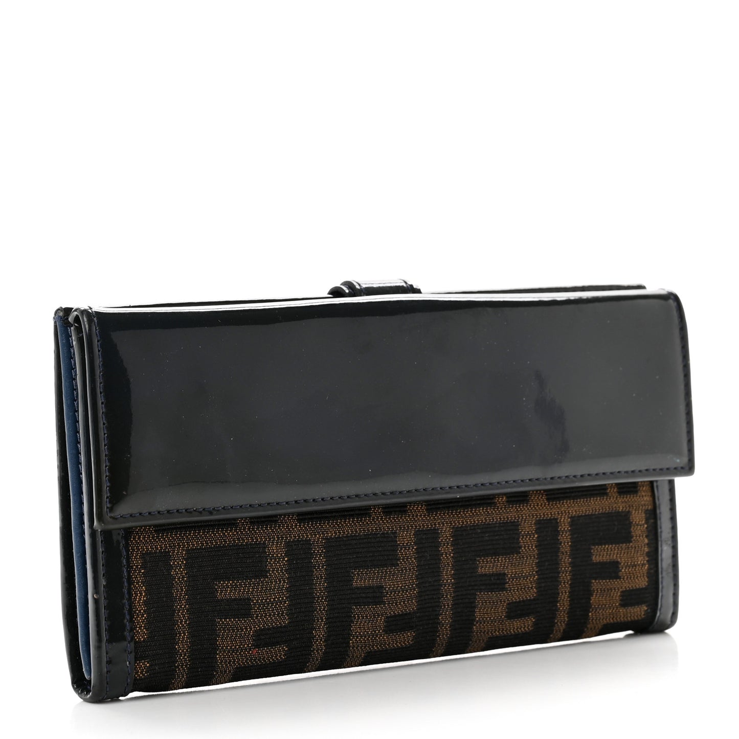 Zucca Patent Continental Wallet Tobacco Blue