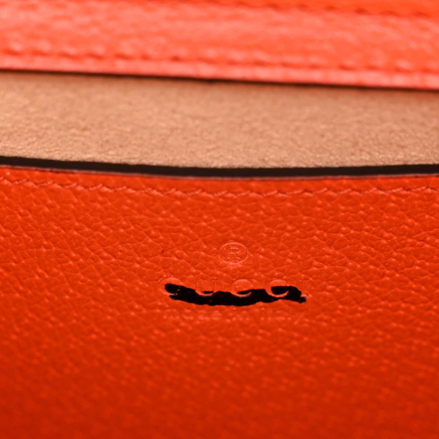 Gucci Textured Dollar Calfskin Web Mini Diana Tote Bag Deep Orange Spicy Cyclamin 6 of 10