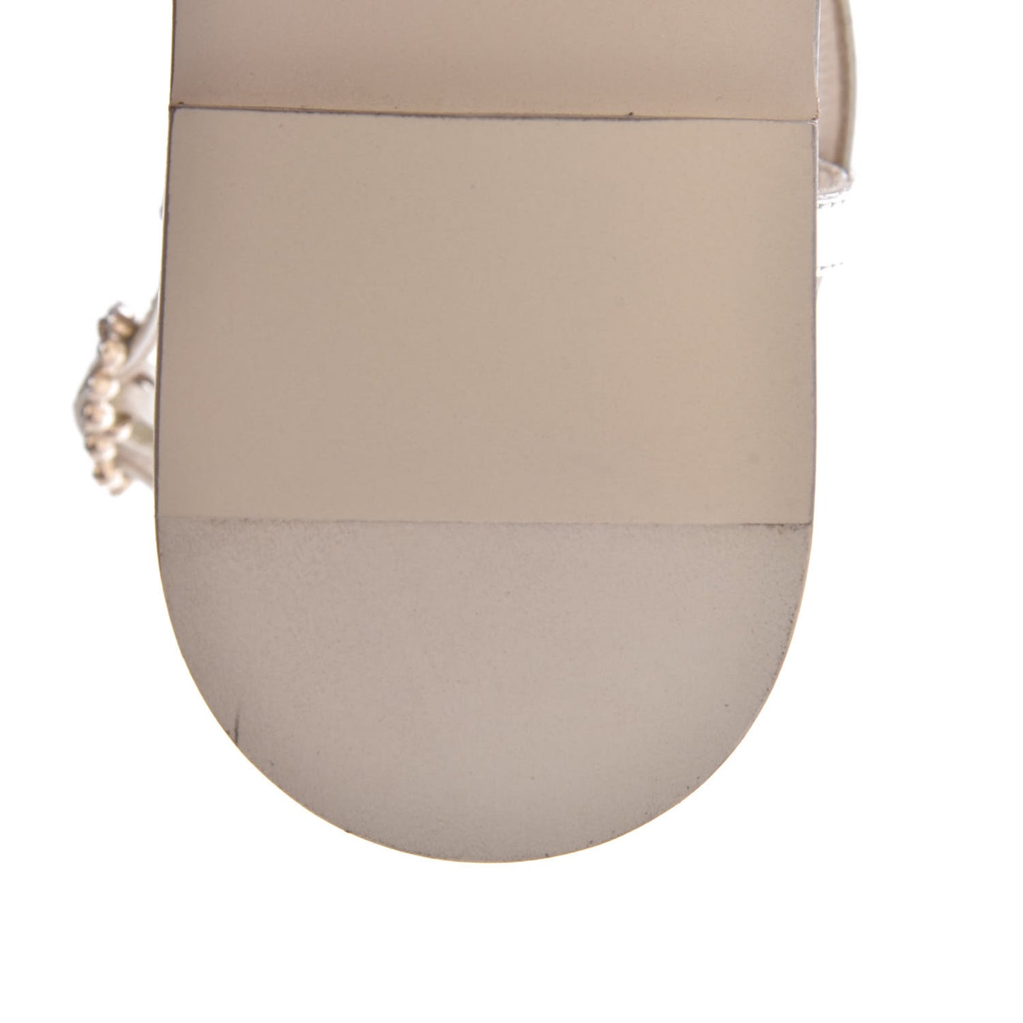 Patent Pearl CC Thong Sandals 35.5 Ivory