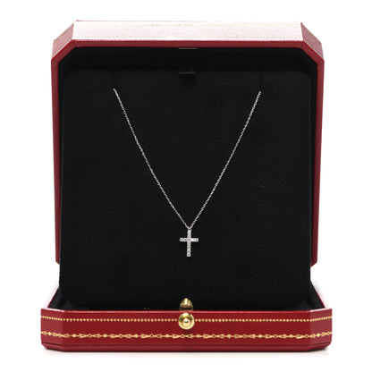 Cartier 18K White Gold Diamond Symbols Cross Pendant Necklace 7 of 7