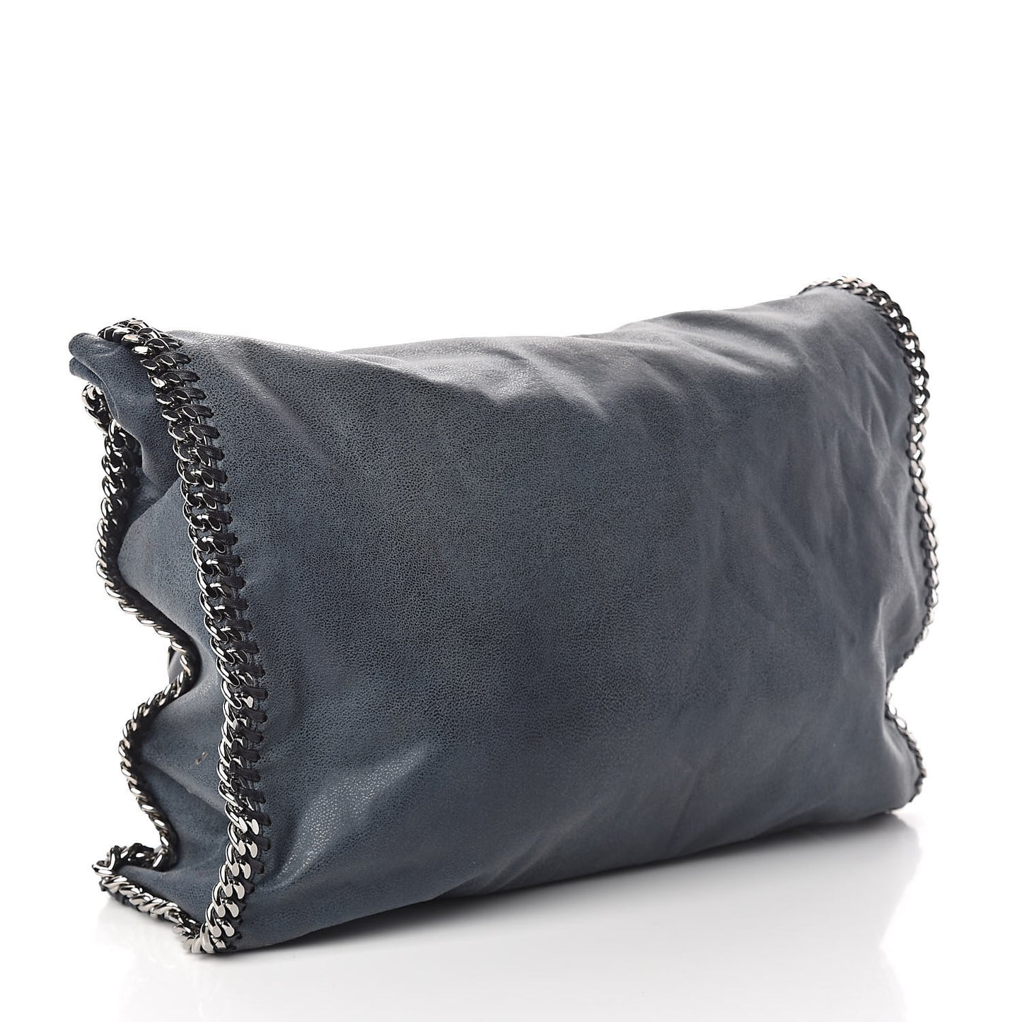 Shaggy Deer Large Falabella Fold Over Tote Blue