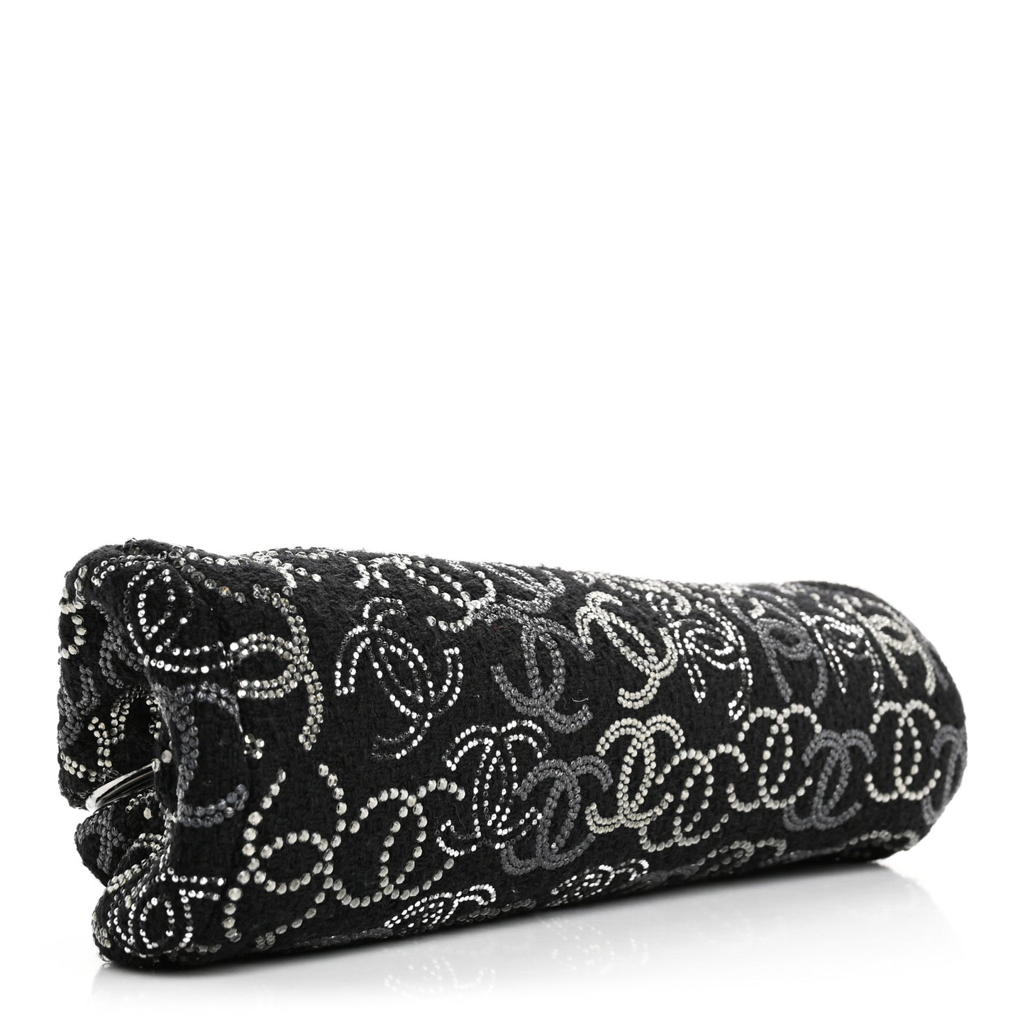 Tweed Strass Pudong Clutch Black