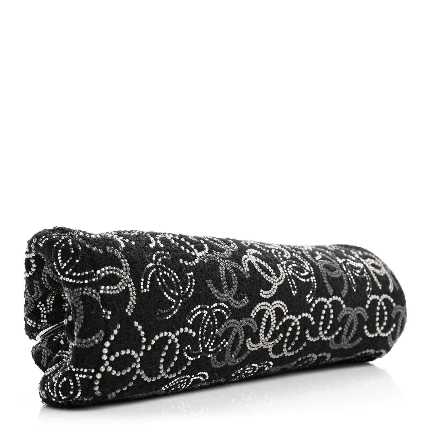 Chanel Tweed Strass Pudong Clutch Black 4 of 7