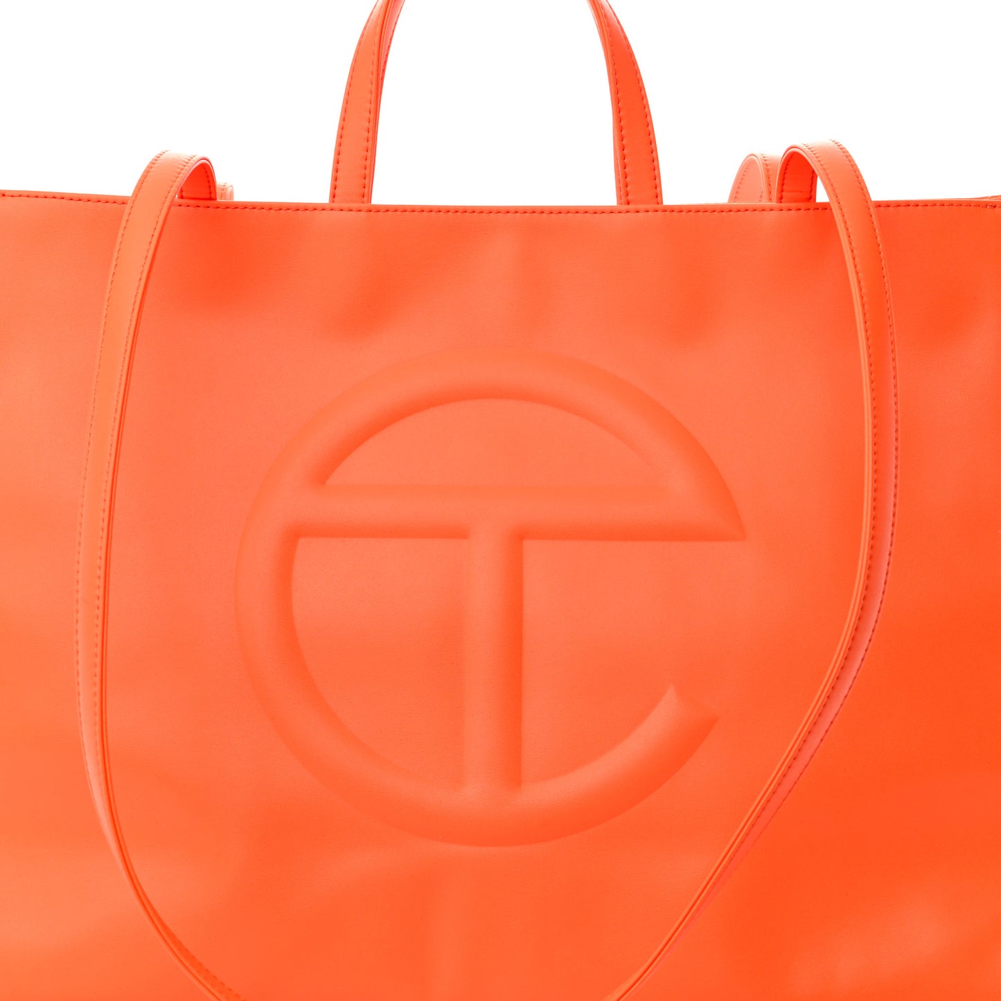 Vegan Leather Large Shopping Bag Orange