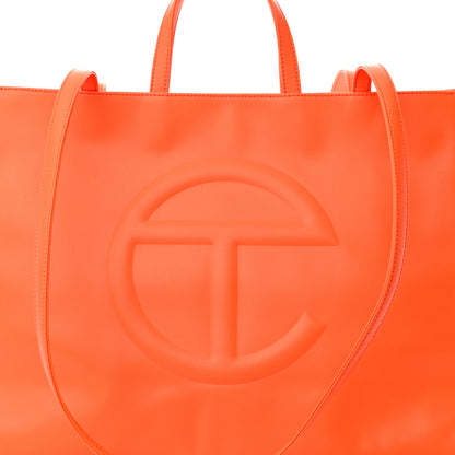 Telfar Vegan Leather Large Shopping Bag Orange 8 of 10