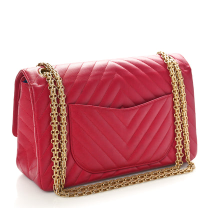 Chanel Sheepskin Chevron Quilted 2.55 Reissue 226 Flap Dark Pink 2 of 9