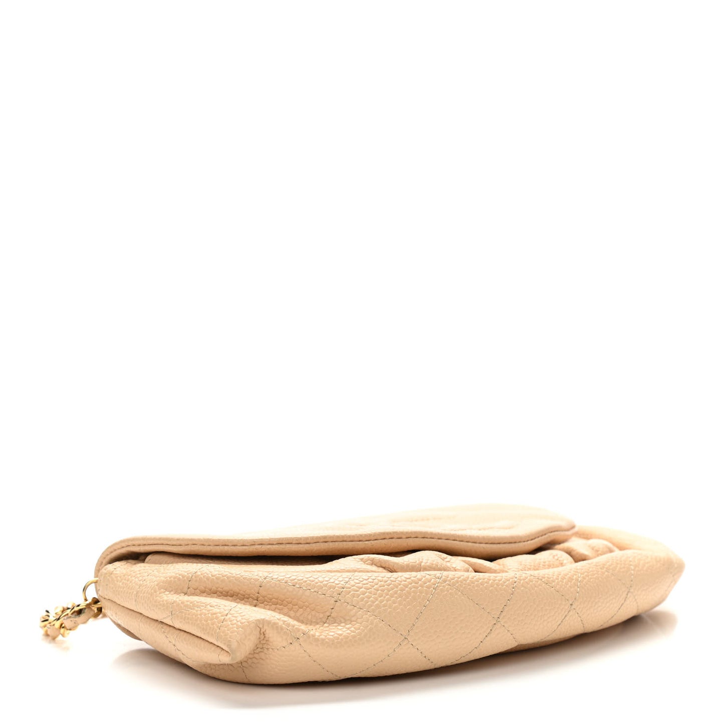 Caviar Half Moon Wallet On Chain WOC Beige