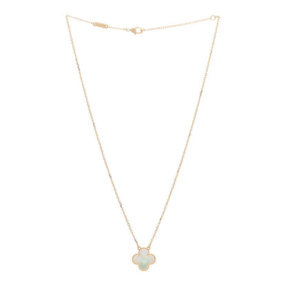 Van Cleef & Arpels VAN CLEEF & ARPELS 18K Yellow Gold Mother of Pearl Vintage Alhambra Pendant Necklace 2 of 5