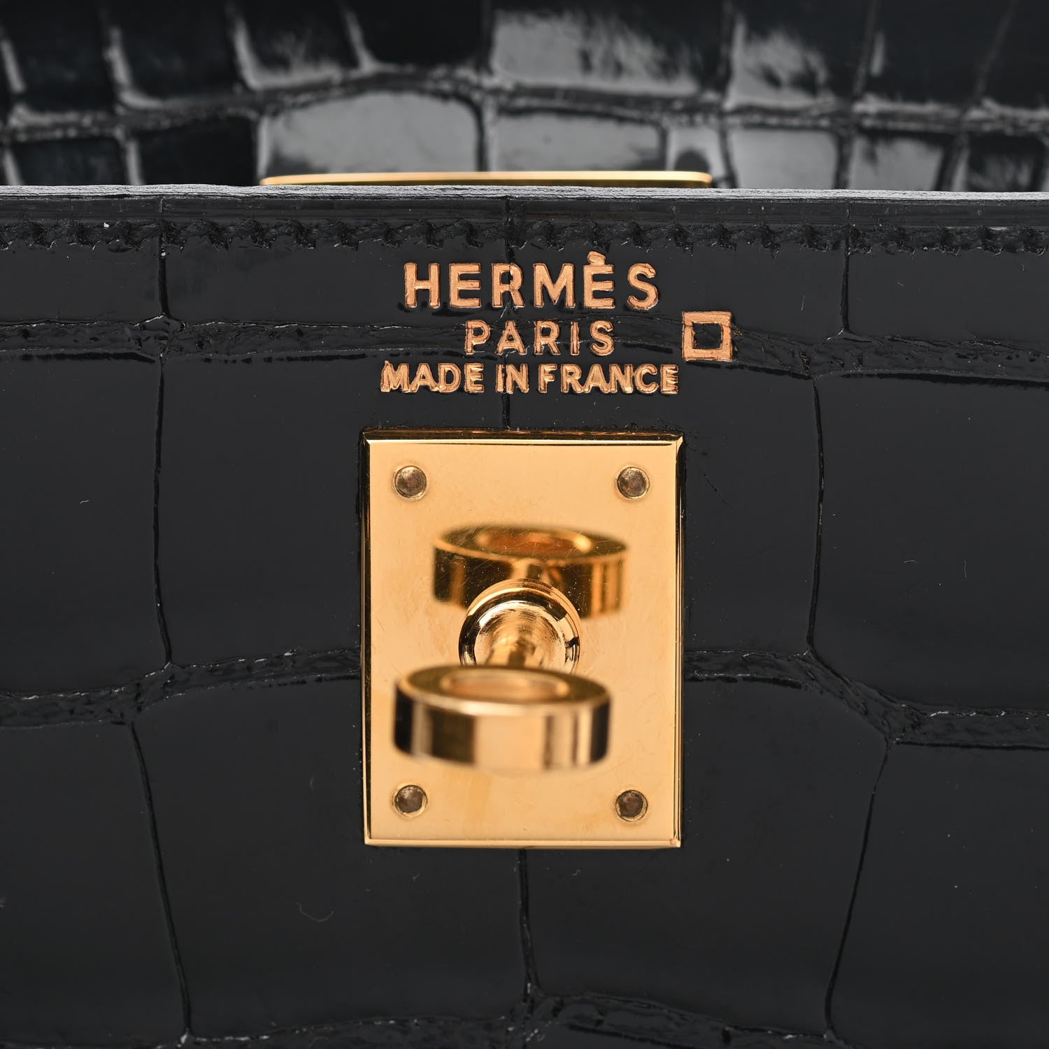 Hermes Shiny Alligator Kelly Sellier 25 Black 6 of 15