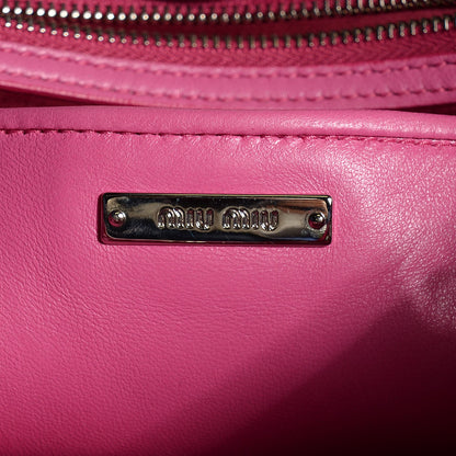 Miu Miu Nappa Matelasse Swarovski Crystal Tote Fuxia 6 of 9