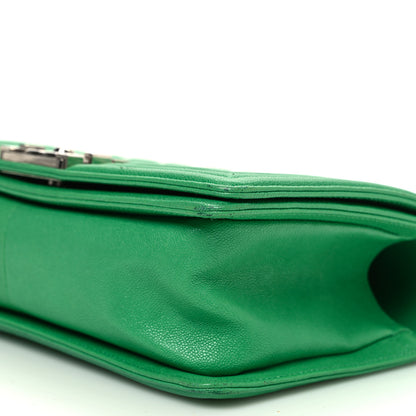 Chanel Caviar Quilted Medium Boy Flap Green 10 of 11