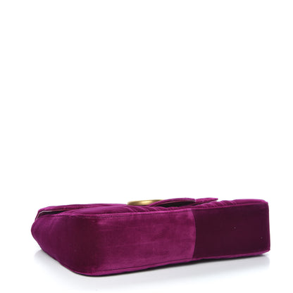 Gucci Velvet Matelasse Medium GG Marmont Shoulder Bag Fuchsia Violet Cyclamen 4 of 10