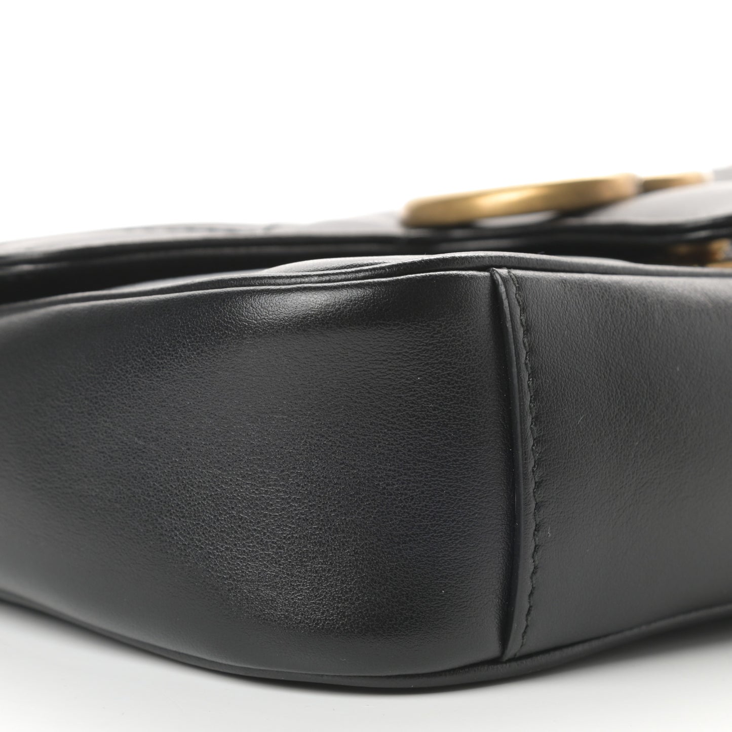 Calfskin Matelasse Mini GG Marmont Shoulder Bag Black