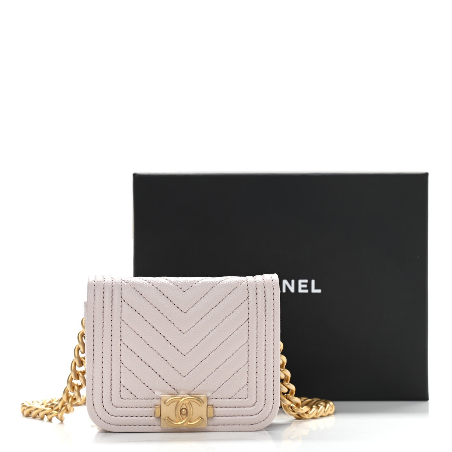 Chanel Caviar Chevron Boy Flap Waist Belt Bag Light Purple 11 of 11