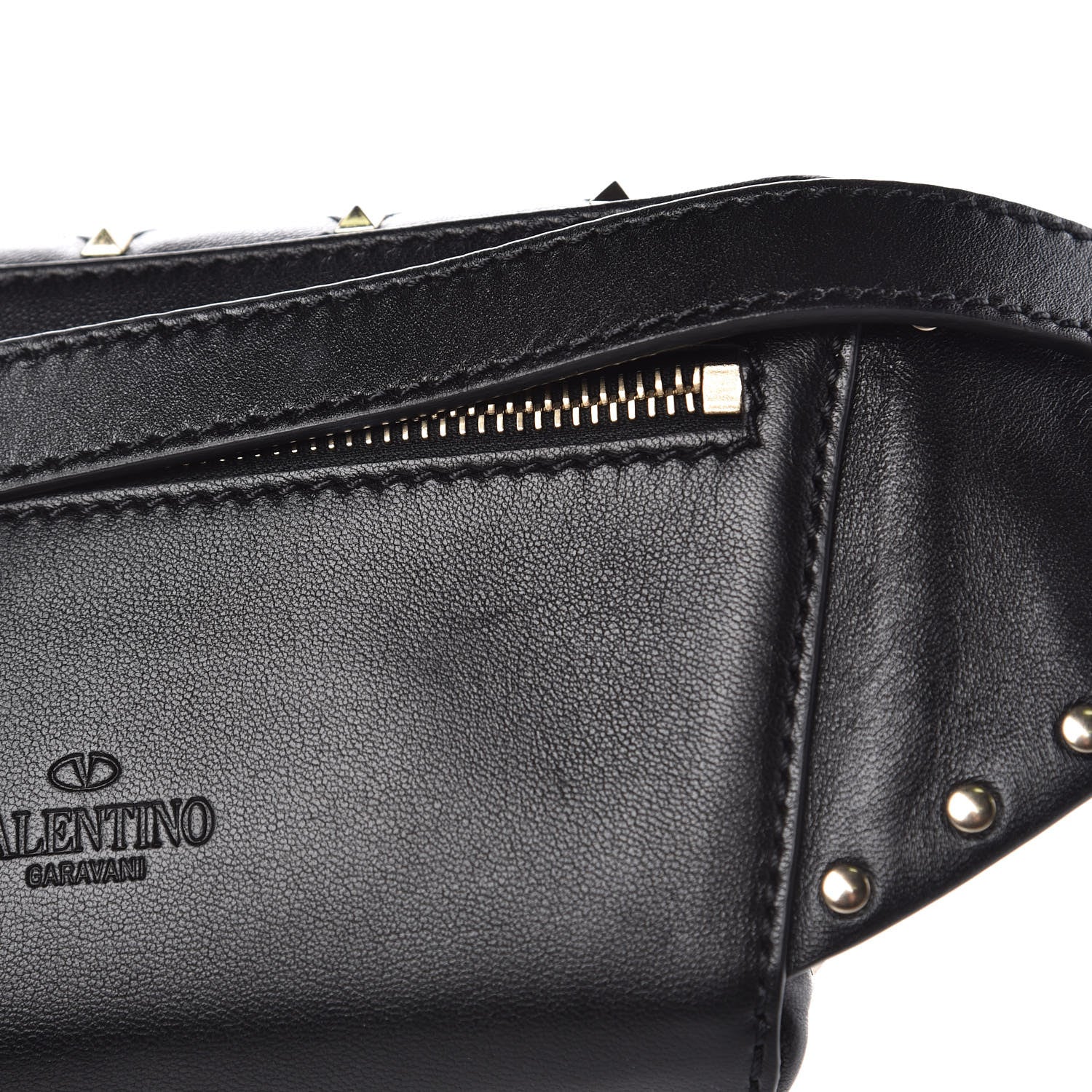 Valentino Garavani Lambskin Rockstud Spike Belt Bag 95 Black 7 of 8