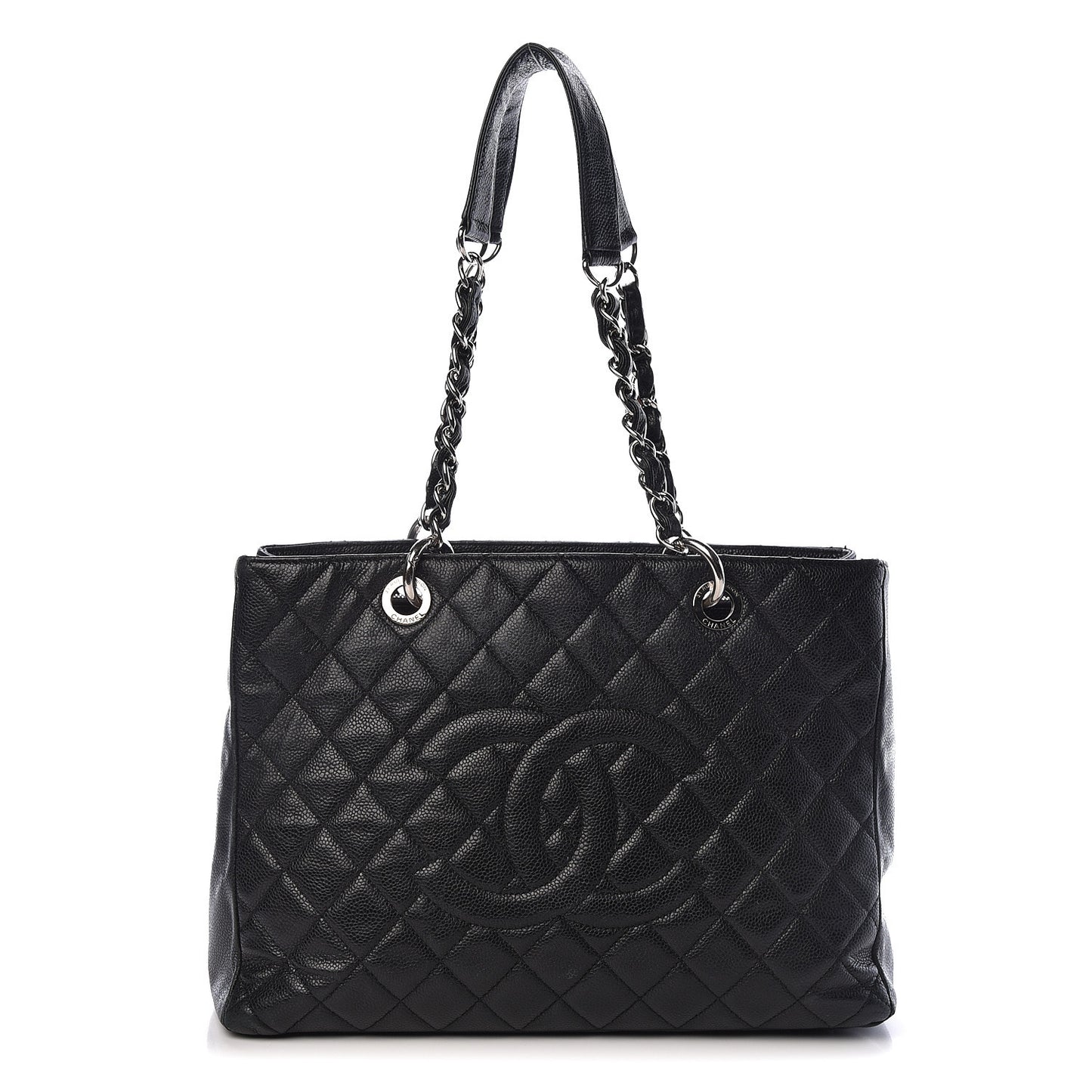 Caviar Quilted Grand Shopping Tote GST Black