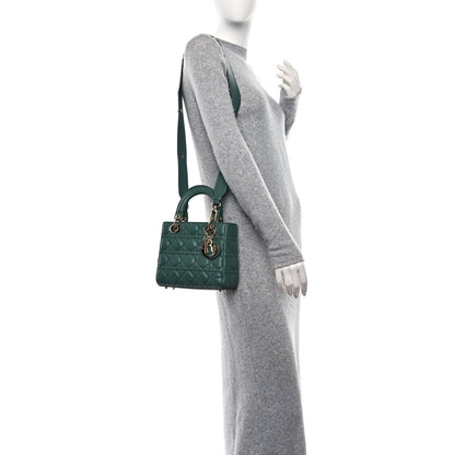 Christian Dior Lambskin Cannage Small My ABCDior Lady Dior Dark Green 2 of 11