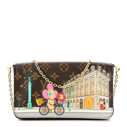 Louis Vuitton Monogram 2022 Christmas Animation Paris Pochette Felicie Chain Wallet Pink 3 of 11