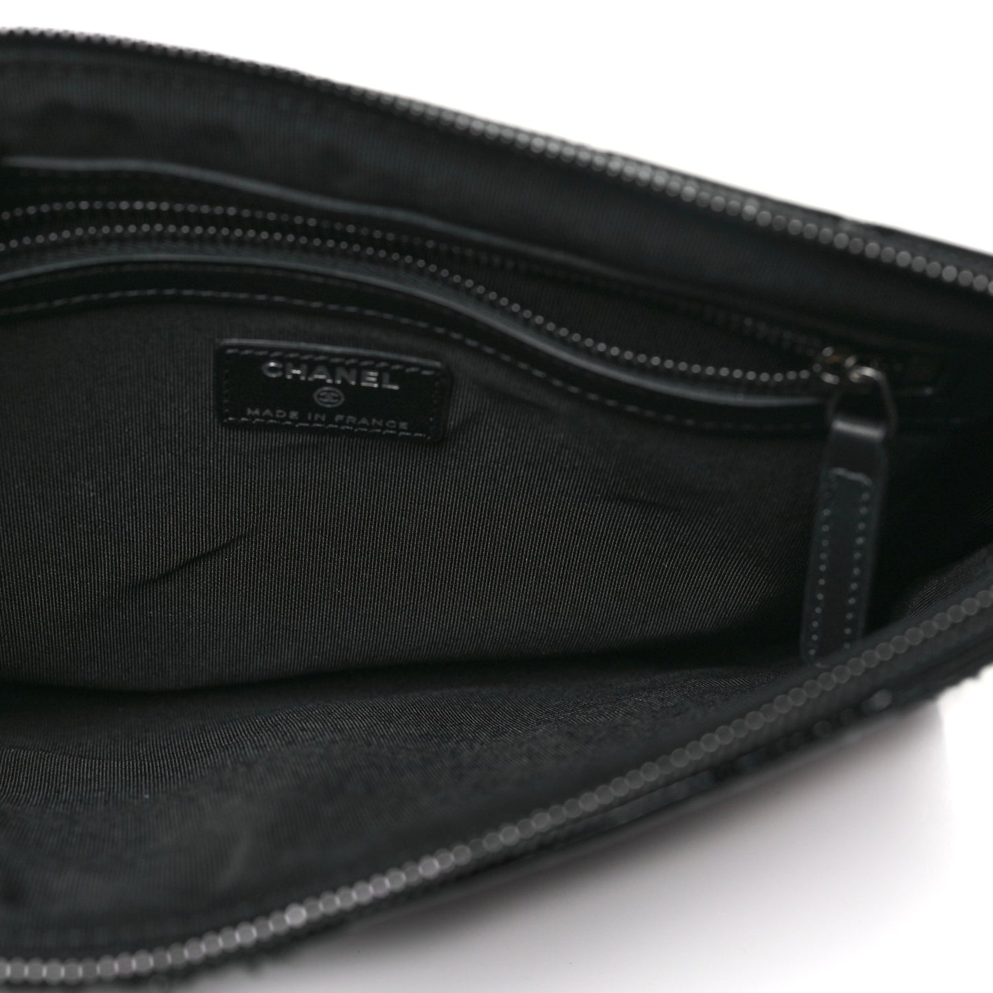 Tweed Patchwork Aged Calfskin Quilted Medium Cosmetic Case Black
