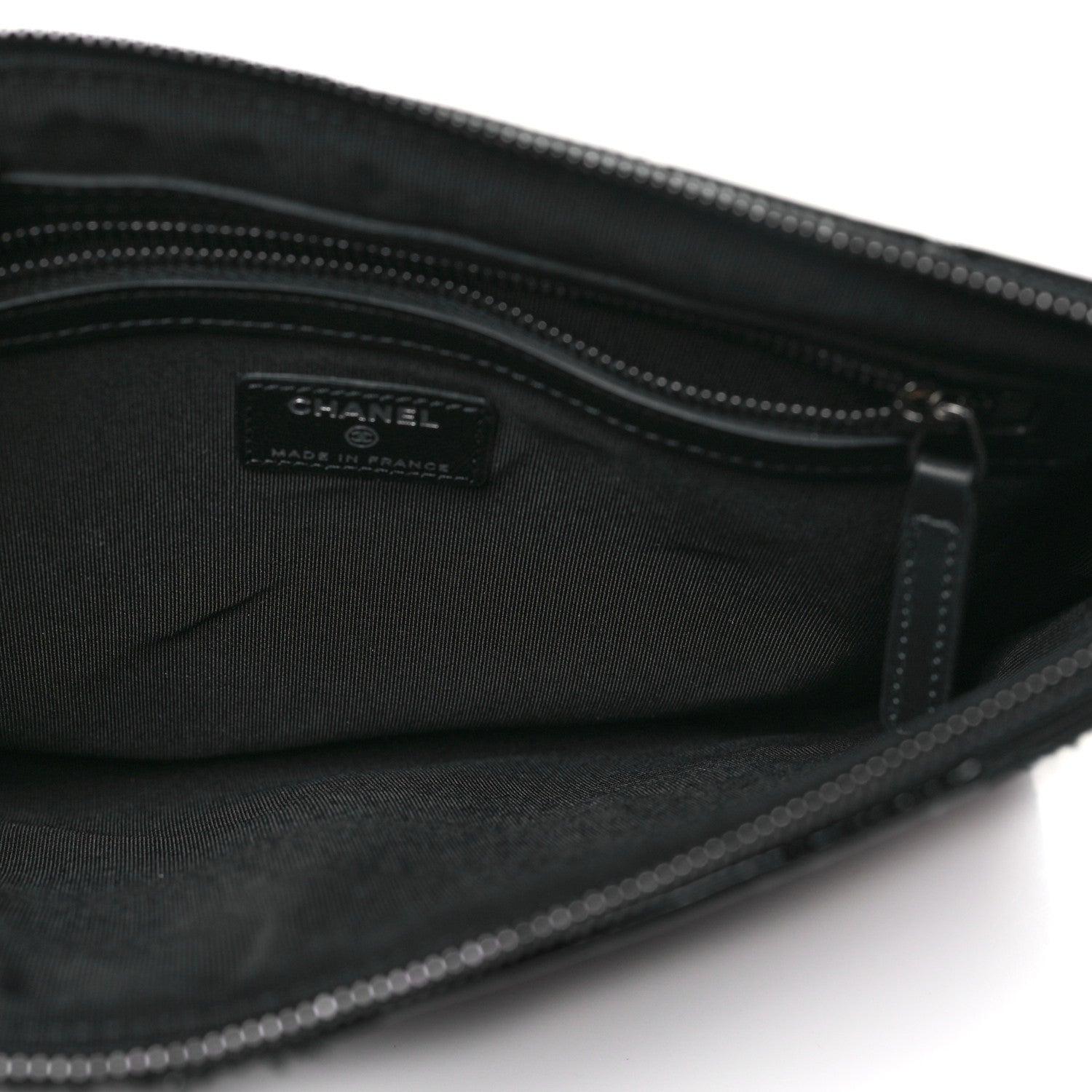 Chanel Tweed Patchwork Aged Calfskin Quilted Medium Cosmetic Case Black 5 of 9