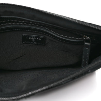 Chanel Tweed Patchwork Aged Calfskin Quilted Medium Cosmetic Case Black 5 of 9
