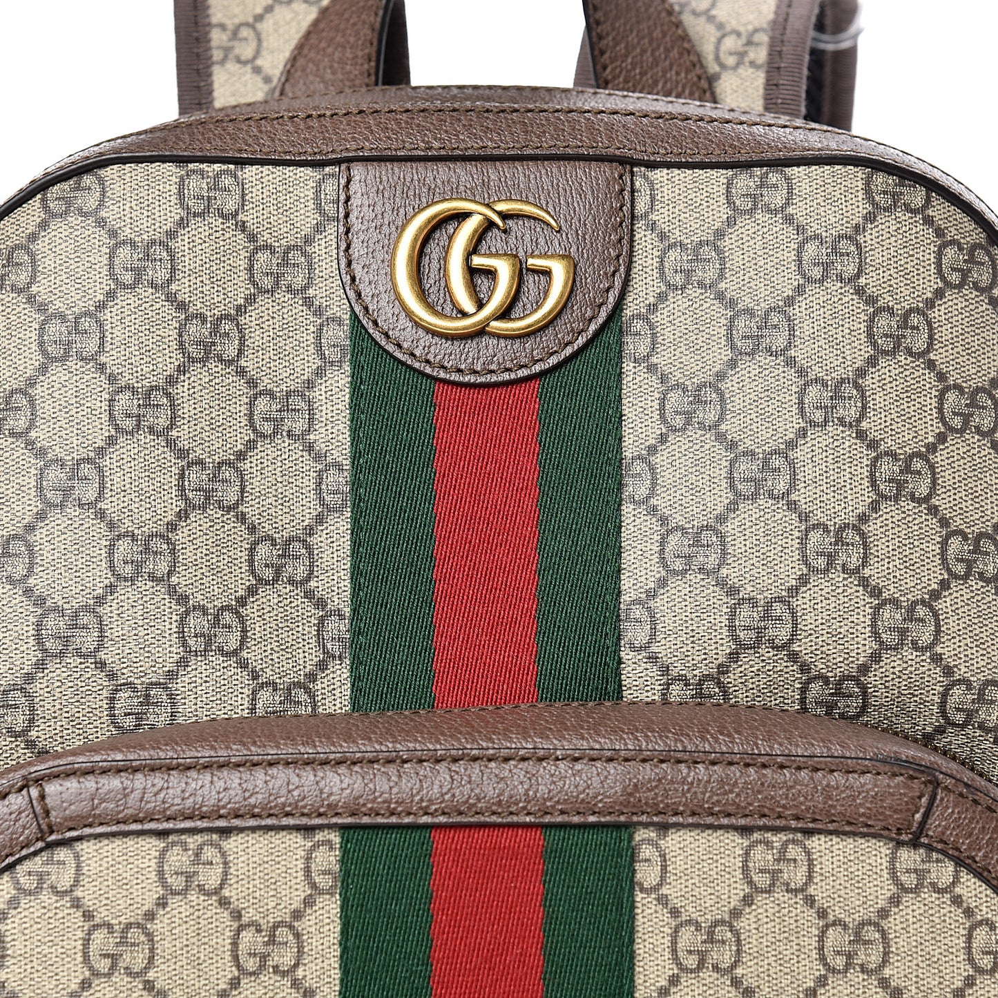 GG Supreme Monogram Medium Ophidia Day Backpack Brown