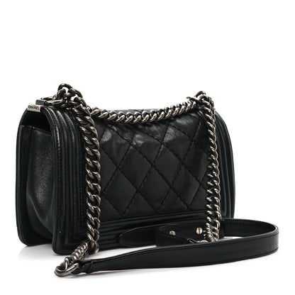 Chanel Calfskin Double Stitch Medium Boy Flap Black 3 of 12