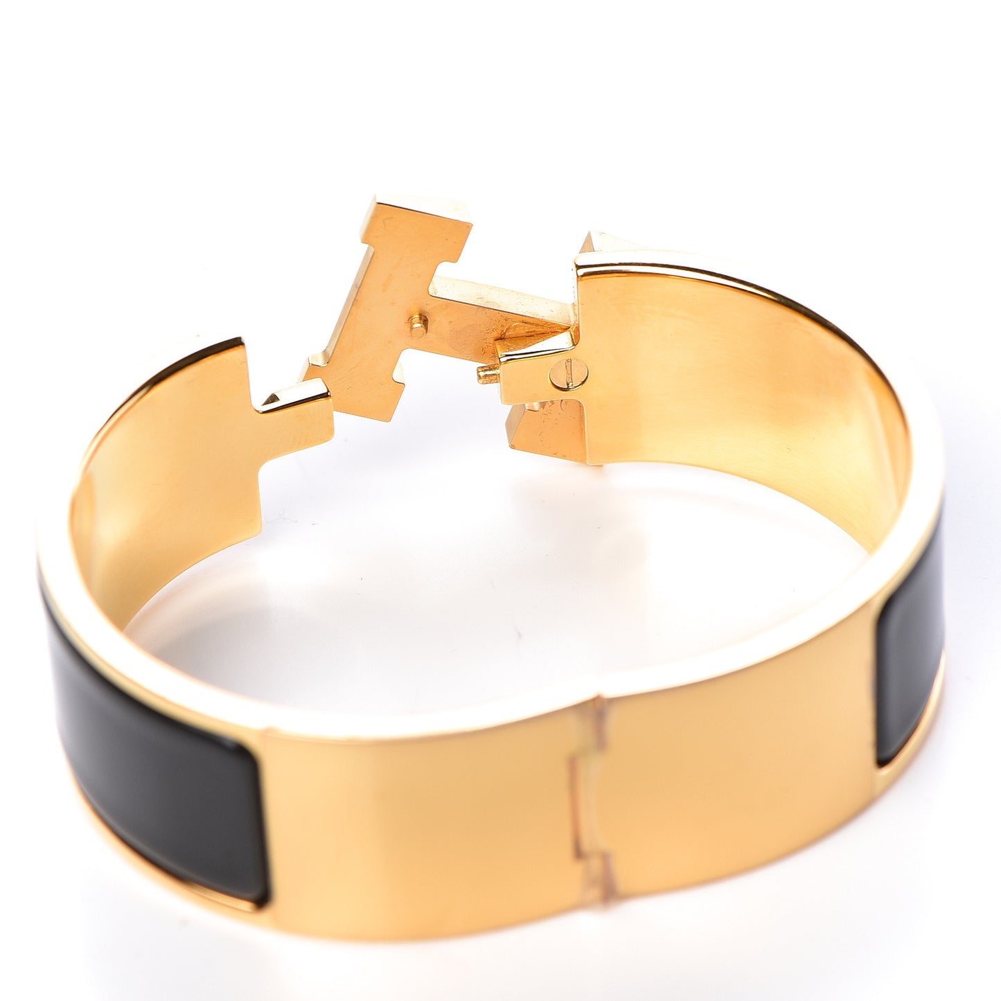 Enamel Wide Clic Clac H Bracelet GM Black