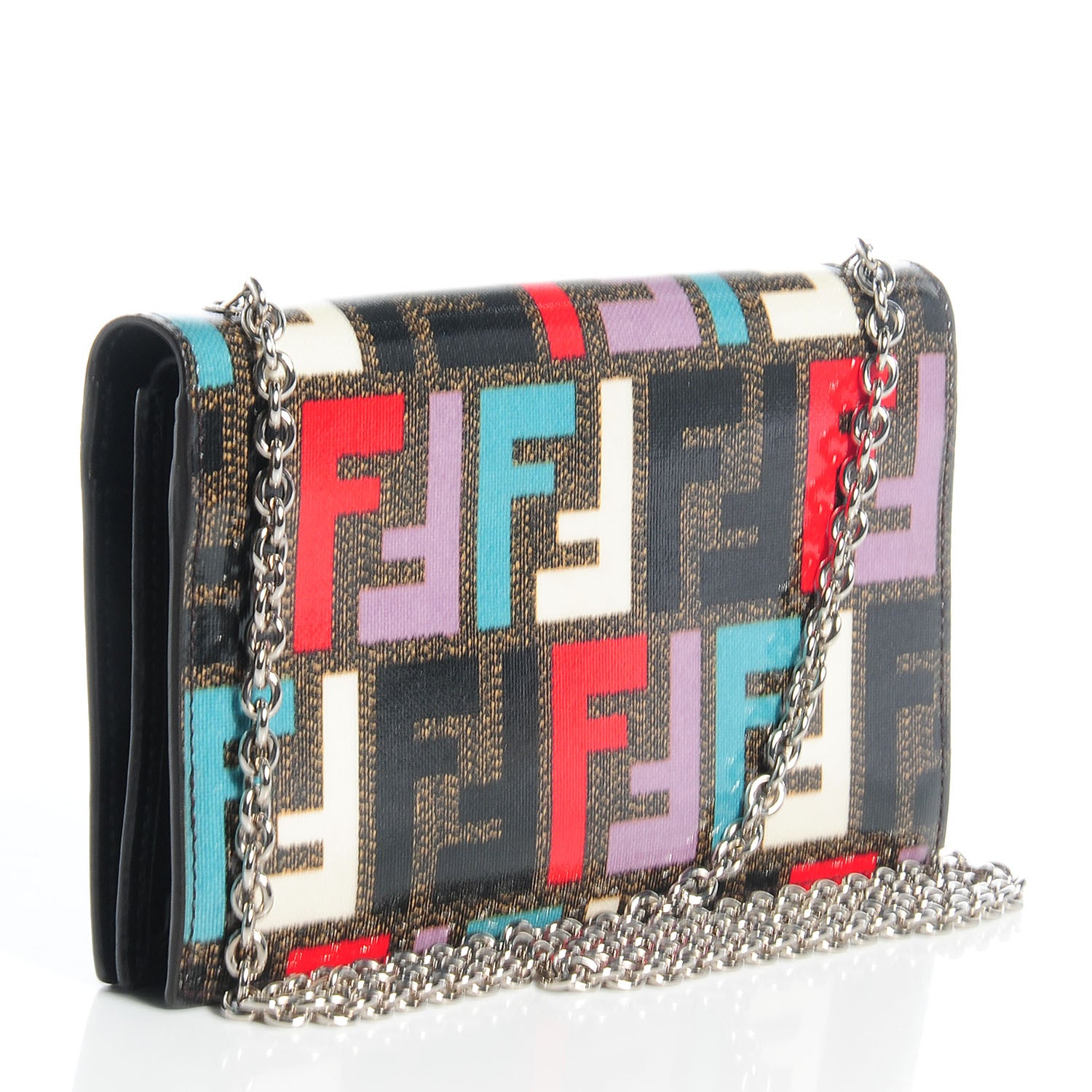 Fendi Zucca Spalmati Chain Clutch Pastello 3 of 9