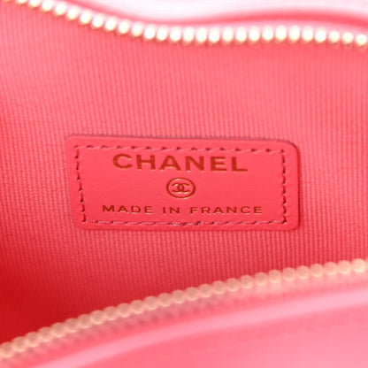 Chanel Lambskin Quilted CC In Love Heart Clutch With Chain Pink 6 of 11
