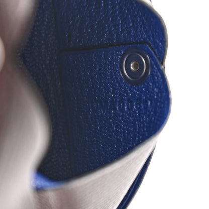 Hermes Chevre Mysore Verso Calvi Card Case Rouge Sellier Bleu Electrique 7 of 8