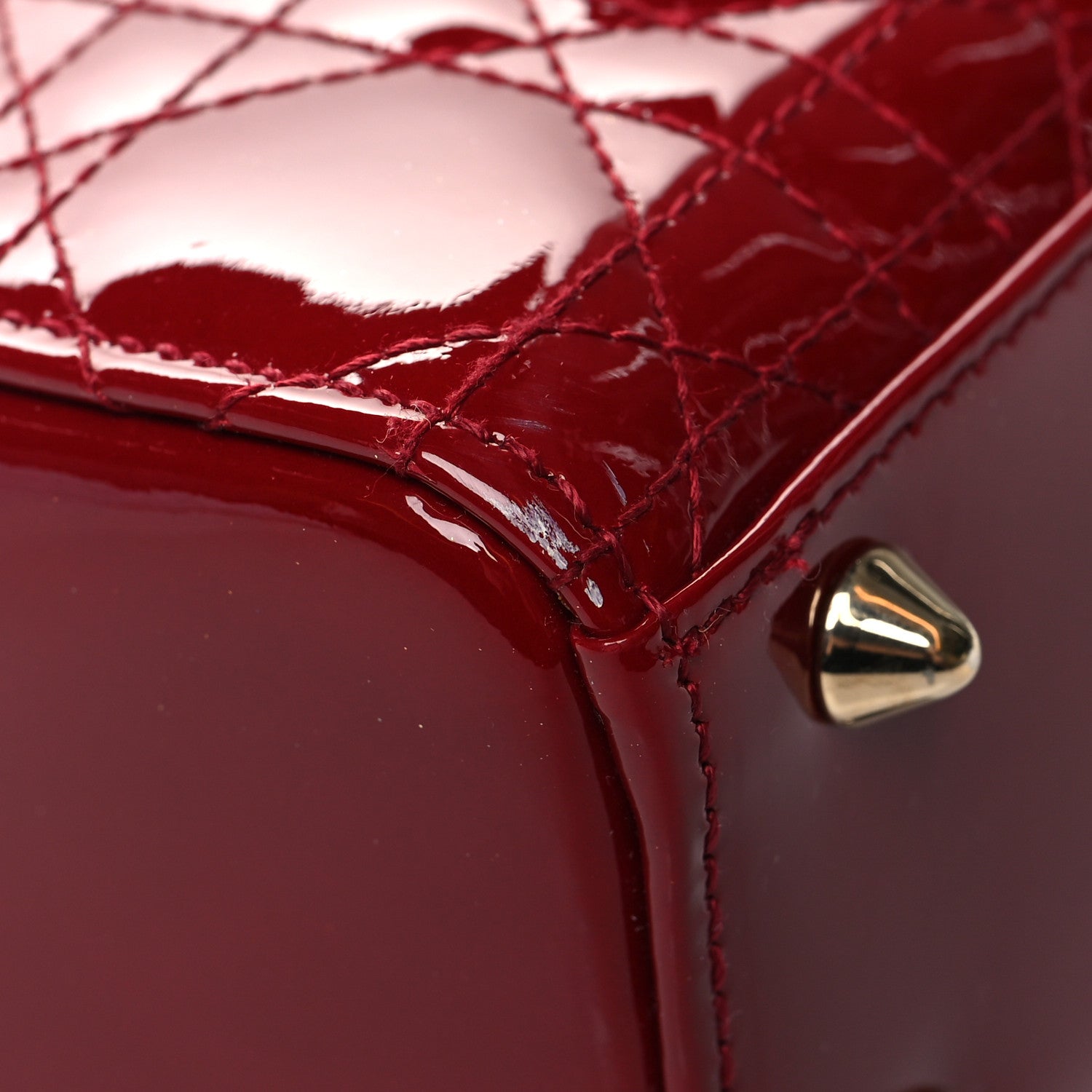 Christian Dior Patent Cannage Small Lady Dior Cherry Red 11 of 11