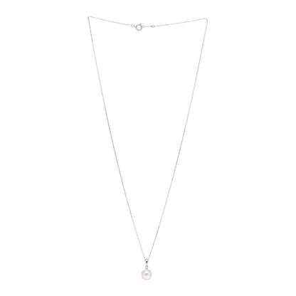 Mikimoto 18K White Gold Akoya Pearl 7.5mm Pendant Necklace 3 of 5